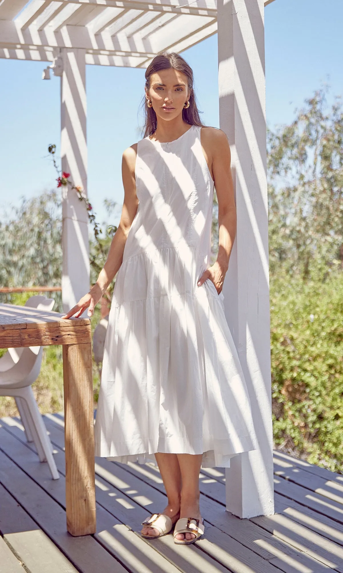 Leila Drop Waist Poplin Dress