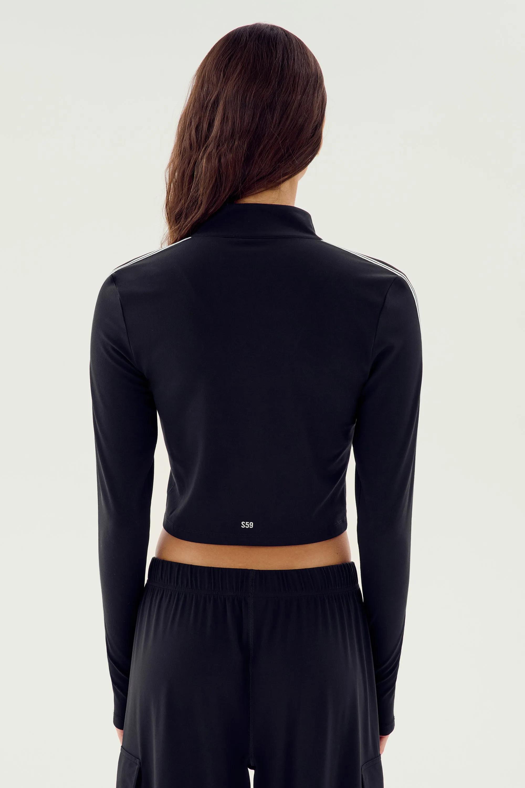 Leo Airweight Jacket Crop - Black/White