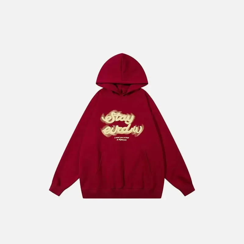 Letter Print Star Oversized Hoodie for Comfort and Style