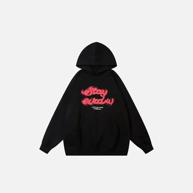 Letter Print Star Oversized Hoodie for Comfort and Style
