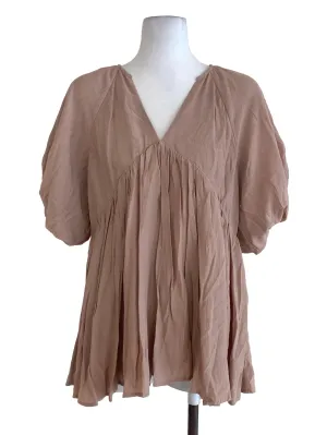 Light Brown Pleated Dress