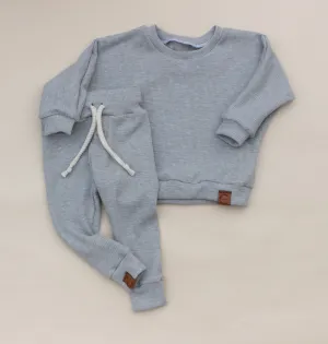 Light Gray Organic Waffle Knit Jogger