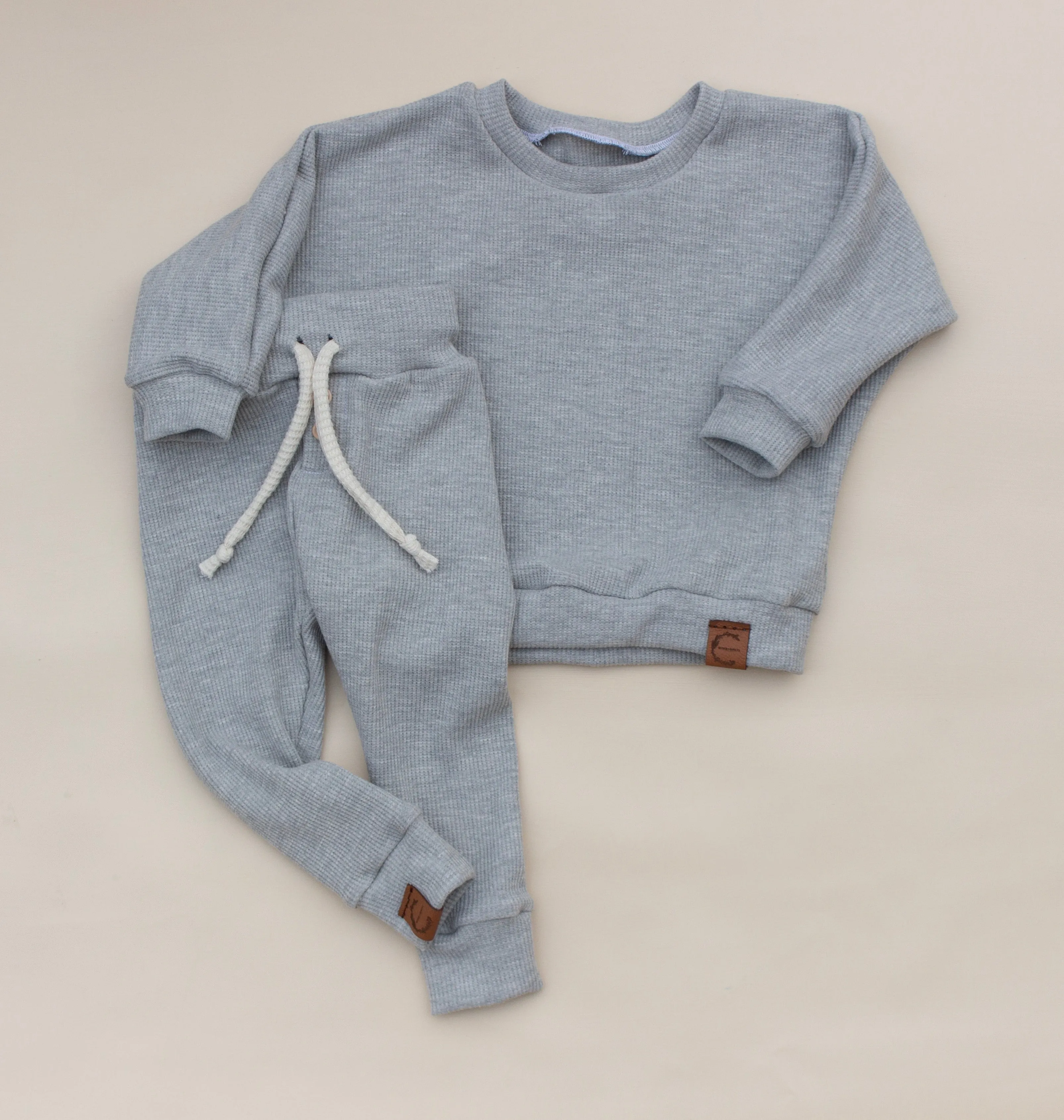 Light Gray Organic Waffle Knit Jogger