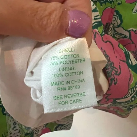 Lilly Pulitzer Women's Strapless Pleated Floral Multicolor Mini Dress Size 2