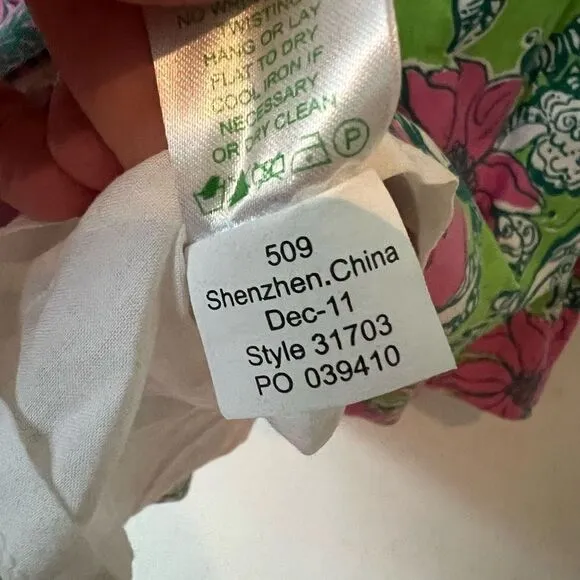 Lilly Pulitzer Women's Strapless Pleated Floral Multicolor Mini Dress Size 2