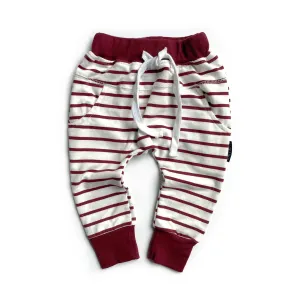 Little Bipsy Stripe Joggers - Cranberry