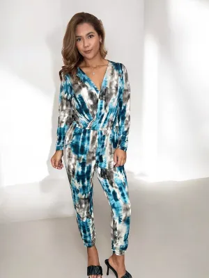 Long Sleeve Surplice Jumpsuit