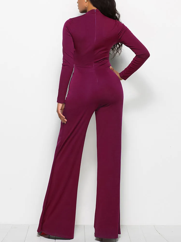 Long Sleeve Wide Leg Jumpsuit