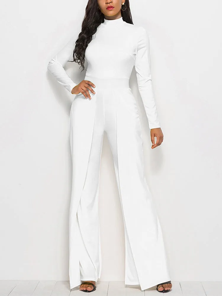 Long Sleeve Wide Leg Jumpsuit