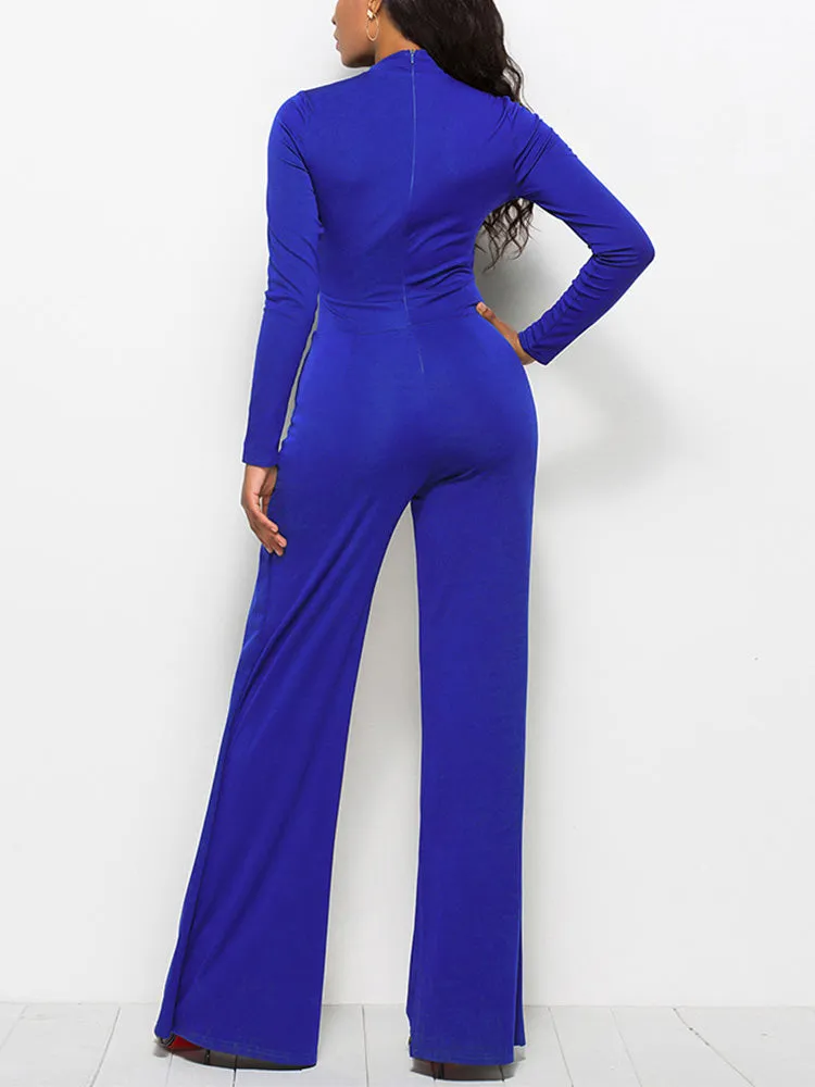 Long Sleeve Wide Leg Jumpsuit