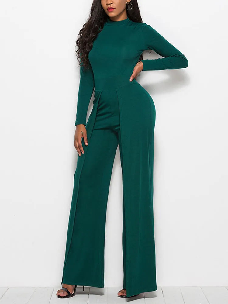 Long Sleeve Wide Leg Jumpsuit