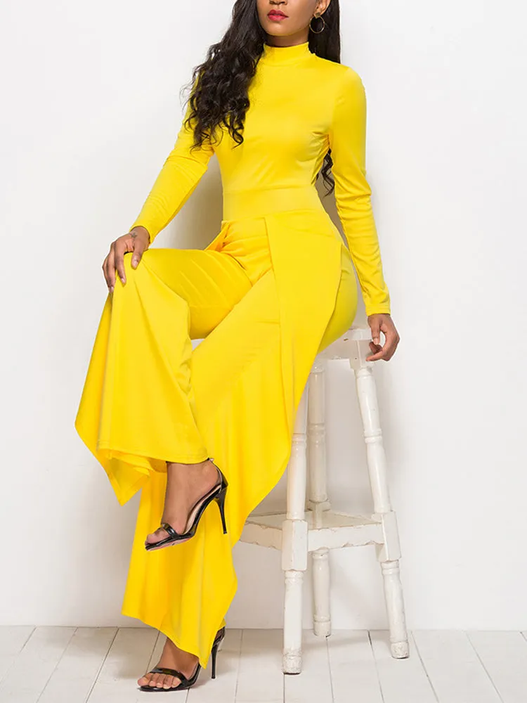 Long Sleeve Wide Leg Jumpsuit