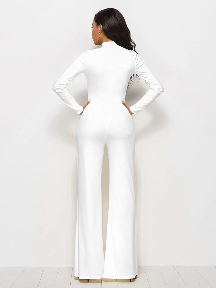 Long Sleeve Wide Leg Jumpsuit