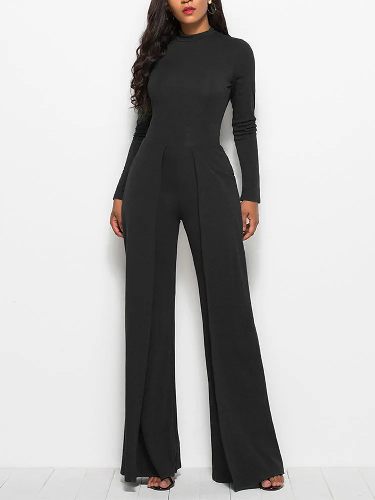 Long Sleeve Wide Leg Jumpsuit