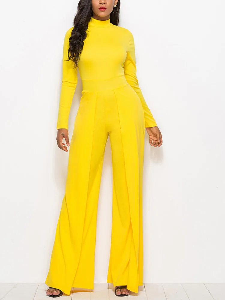 Long Sleeve Wide Leg Jumpsuit