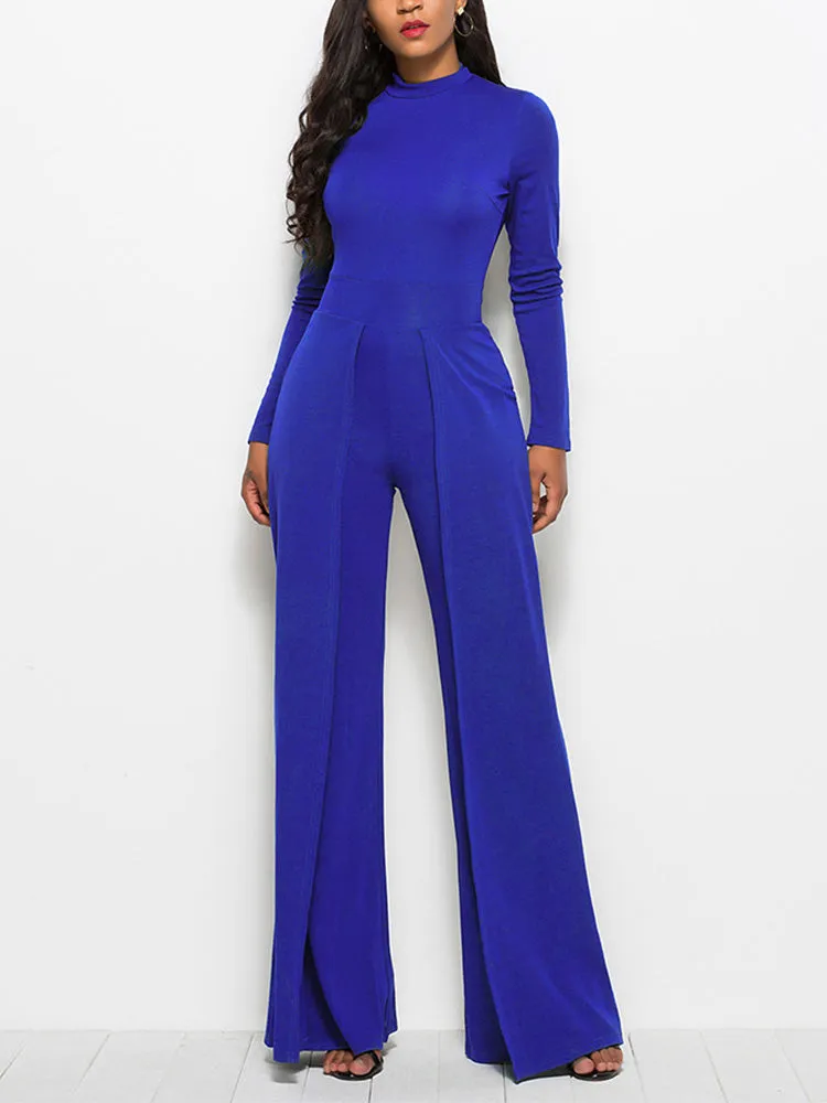 Long Sleeve Wide Leg Jumpsuit