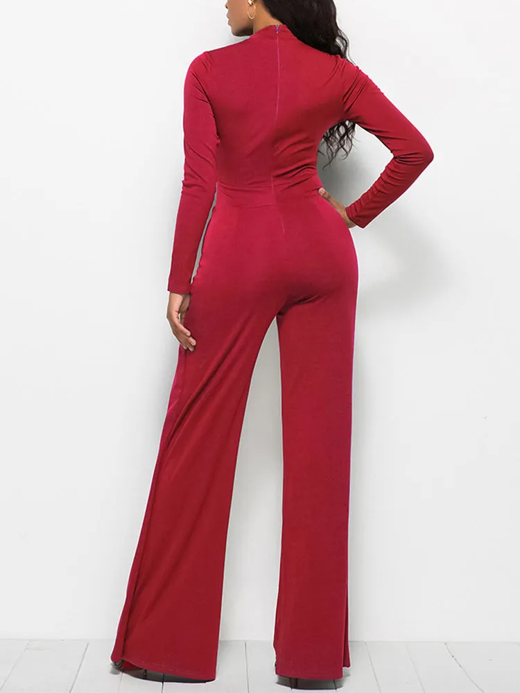Long Sleeve Wide Leg Jumpsuit