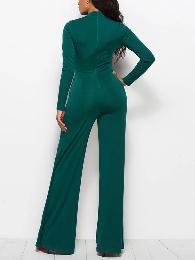Long Sleeve Wide Leg Jumpsuit