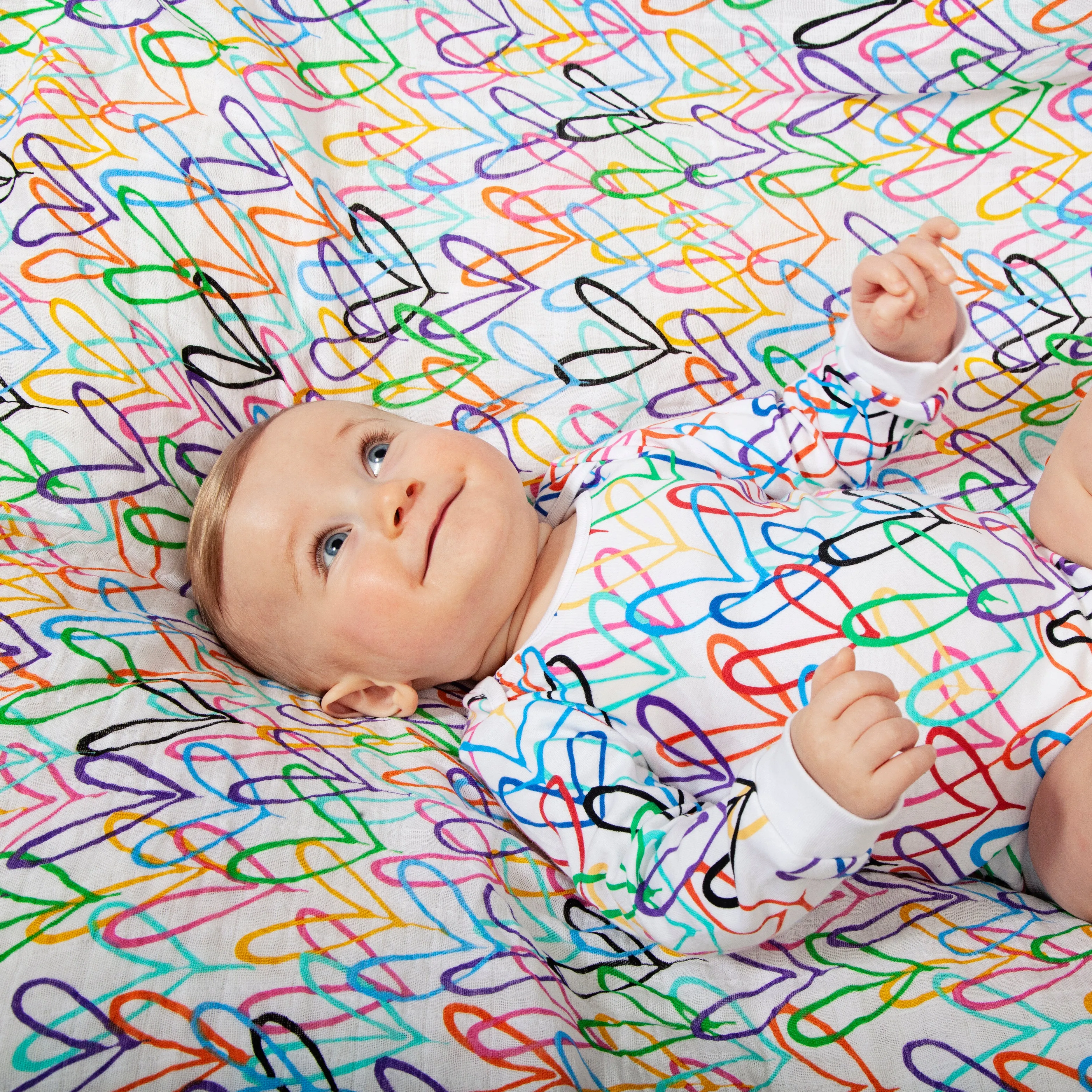 #Lovewall organic all over print bodysuit - James Goldcrown x From Babies with Love