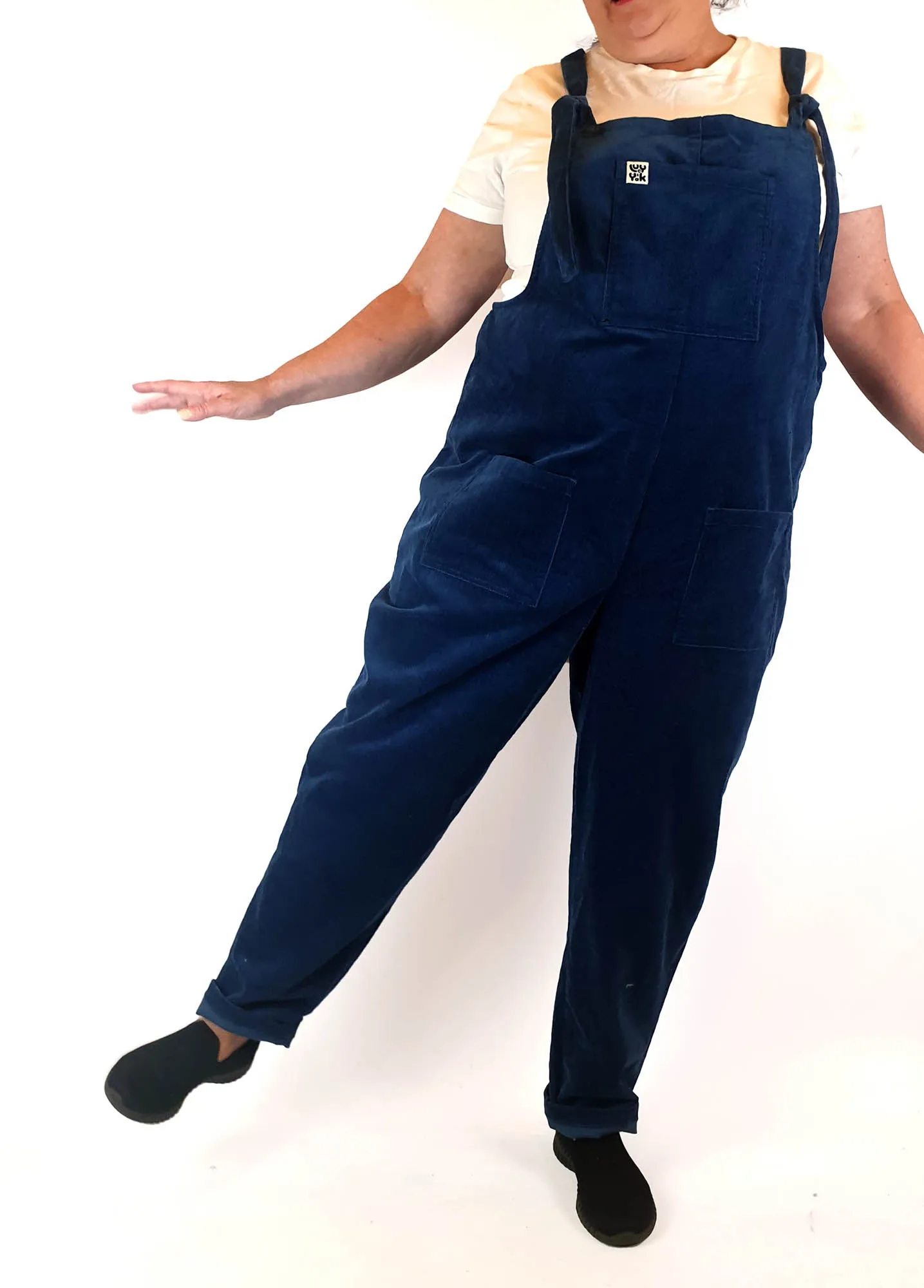Lucy & Yak sea blue corduroy dungarees / jumpsuit size UK20