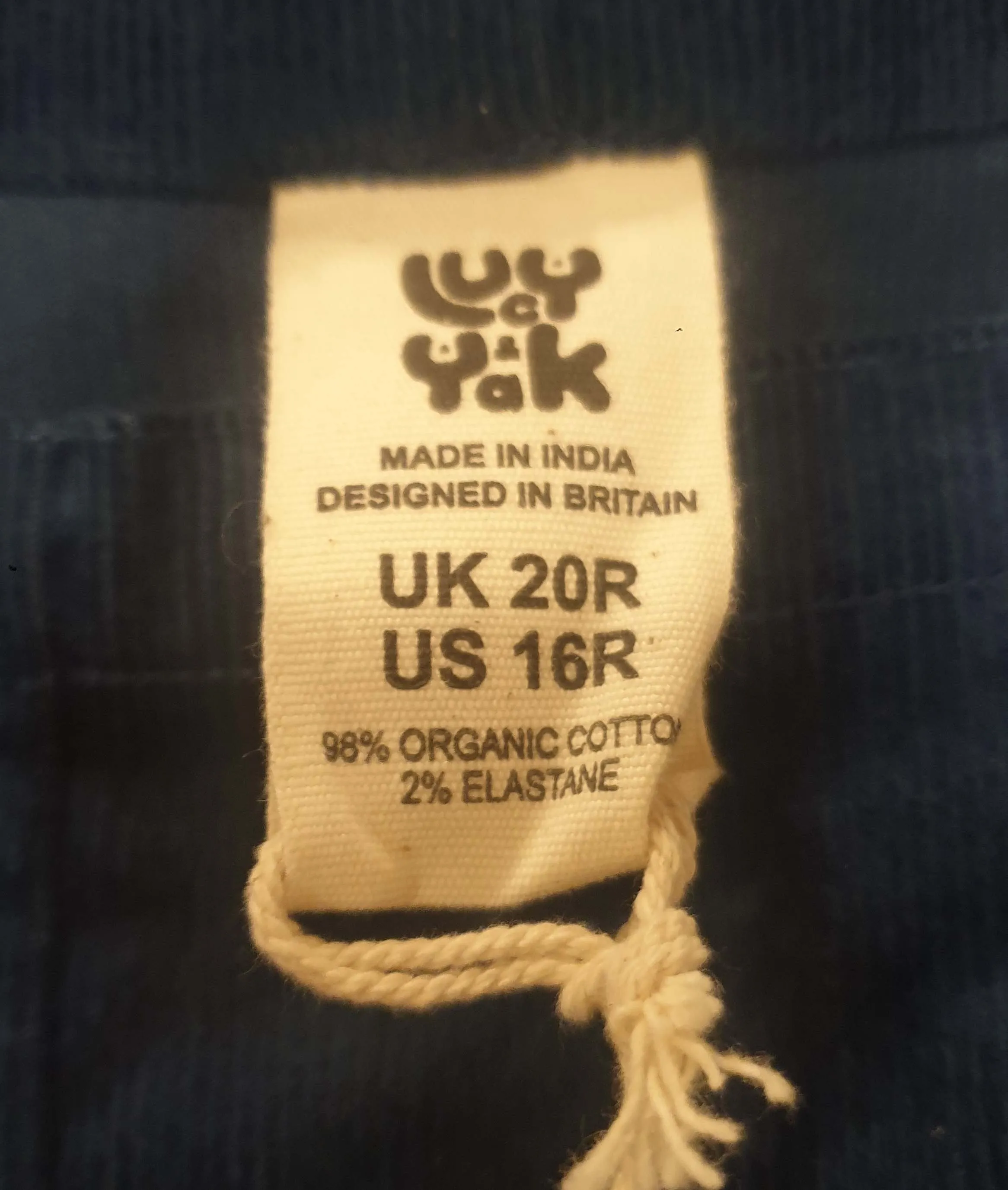 Lucy & Yak sea blue corduroy dungarees / jumpsuit size UK20