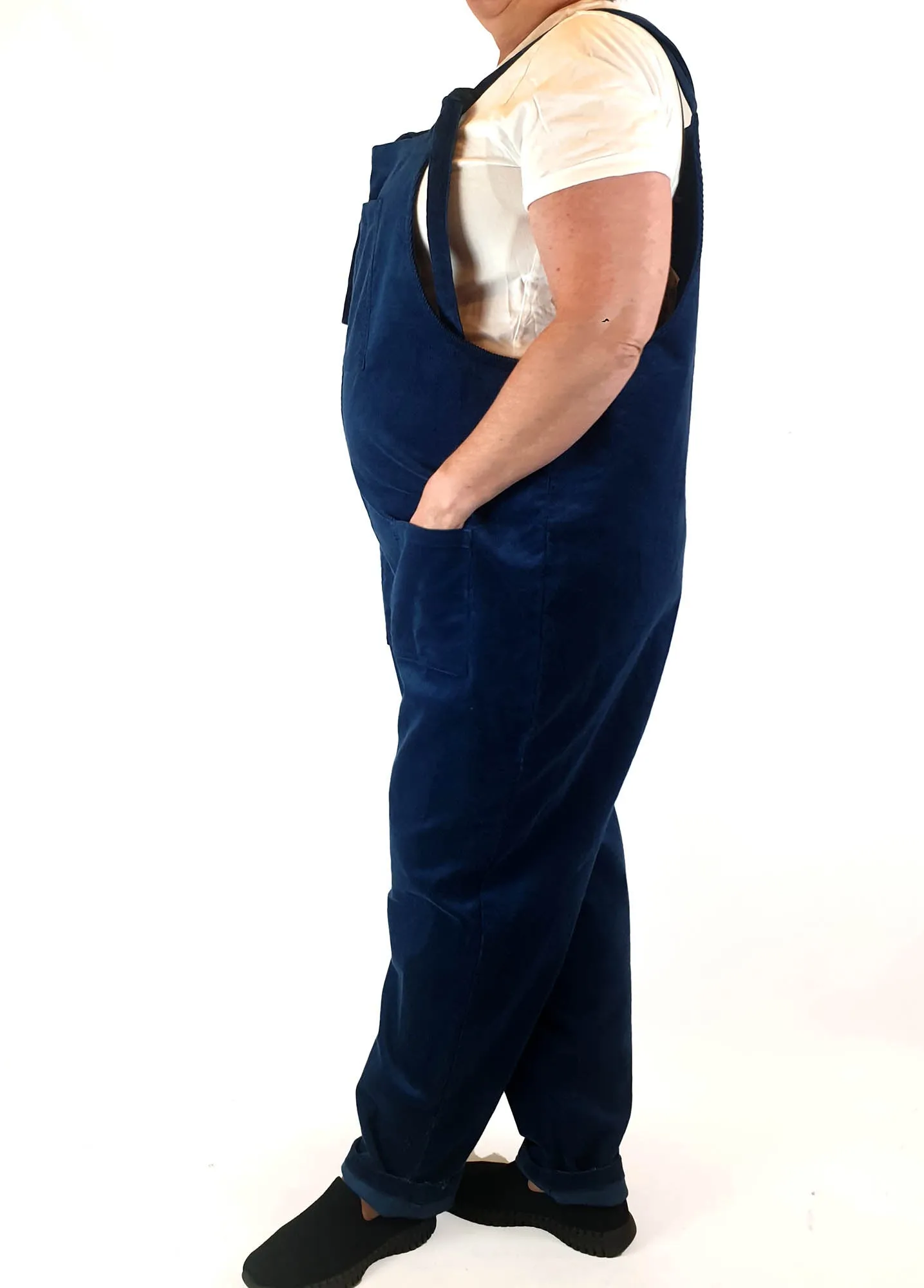 Lucy & Yak sea blue corduroy dungarees / jumpsuit size UK20