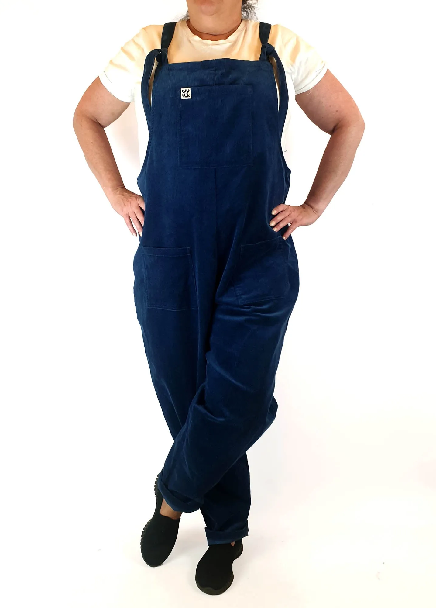 Lucy & Yak sea blue corduroy dungarees / jumpsuit size UK20