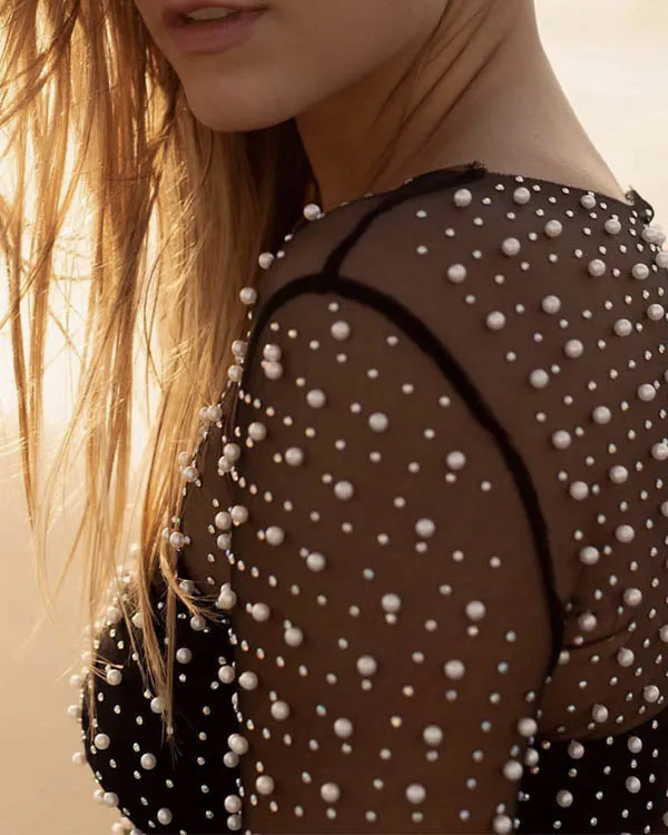 Lucy – Gauze Pearl Cover Up Dress for Women