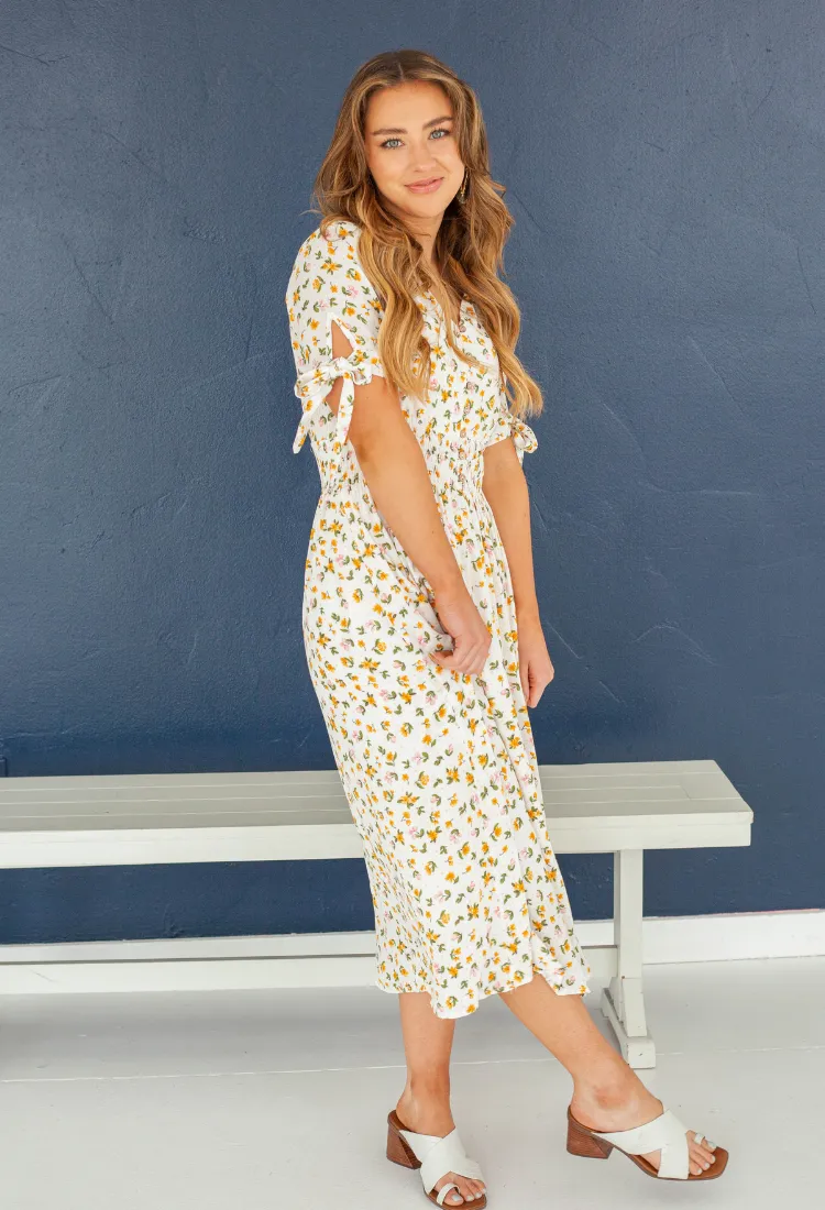 LuLu Floral Midi in Ivory