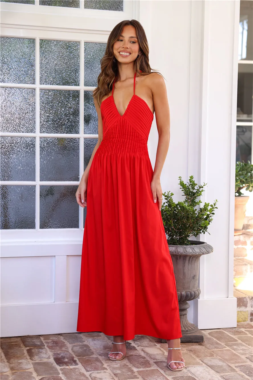 Luxe Vacay Midi Dress Red