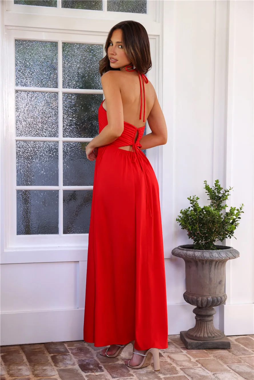 Luxe Vacay Midi Dress Red