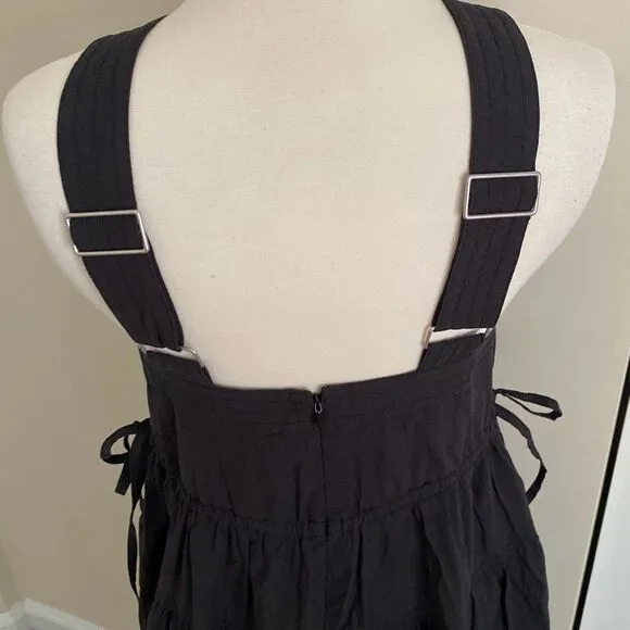 Madewell Poplin Halter Tiered Midi Dress Black Size 2 NWT