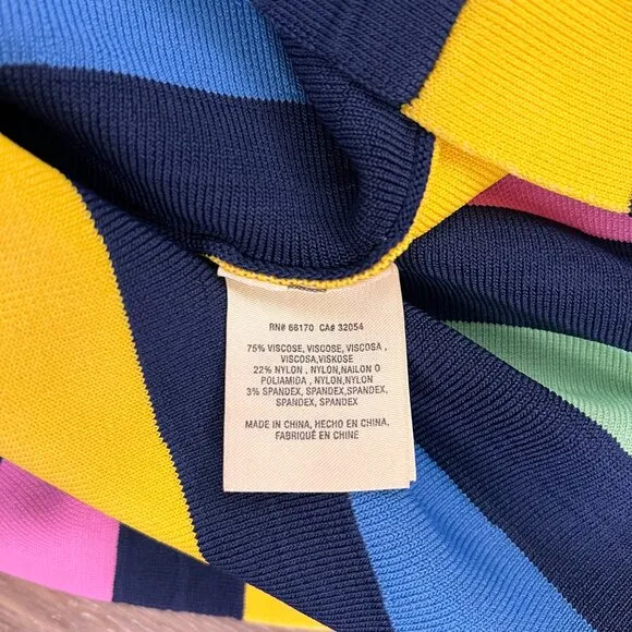 Maeve by Anthropologie Pleated Pastel Rainbow Midi Twirl Skirt Sz S