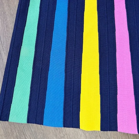 Maeve by Anthropologie Pleated Pastel Rainbow Midi Twirl Skirt Sz S