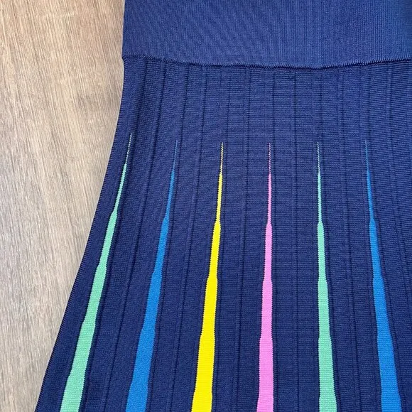 Maeve by Anthropologie Pleated Pastel Rainbow Midi Twirl Skirt Sz S