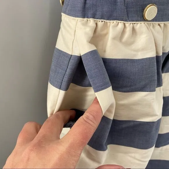 MAISON KITSUNE Pleated Striped Skater Skirt