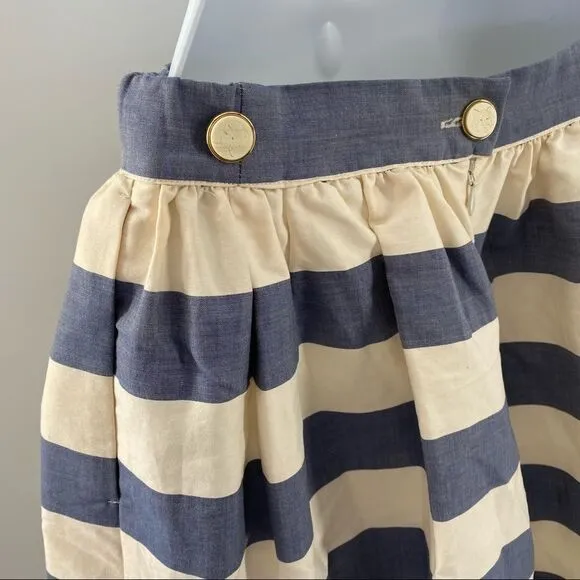 MAISON KITSUNE Pleated Striped Skater Skirt