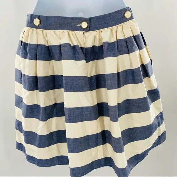 MAISON KITSUNE Pleated Striped Skater Skirt