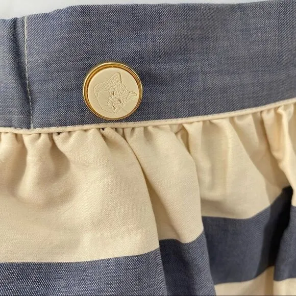 MAISON KITSUNE Pleated Striped Skater Skirt