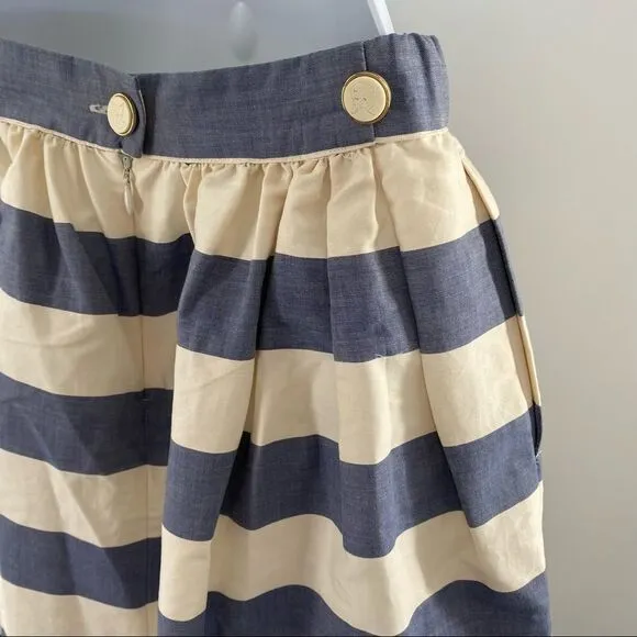 MAISON KITSUNE Pleated Striped Skater Skirt