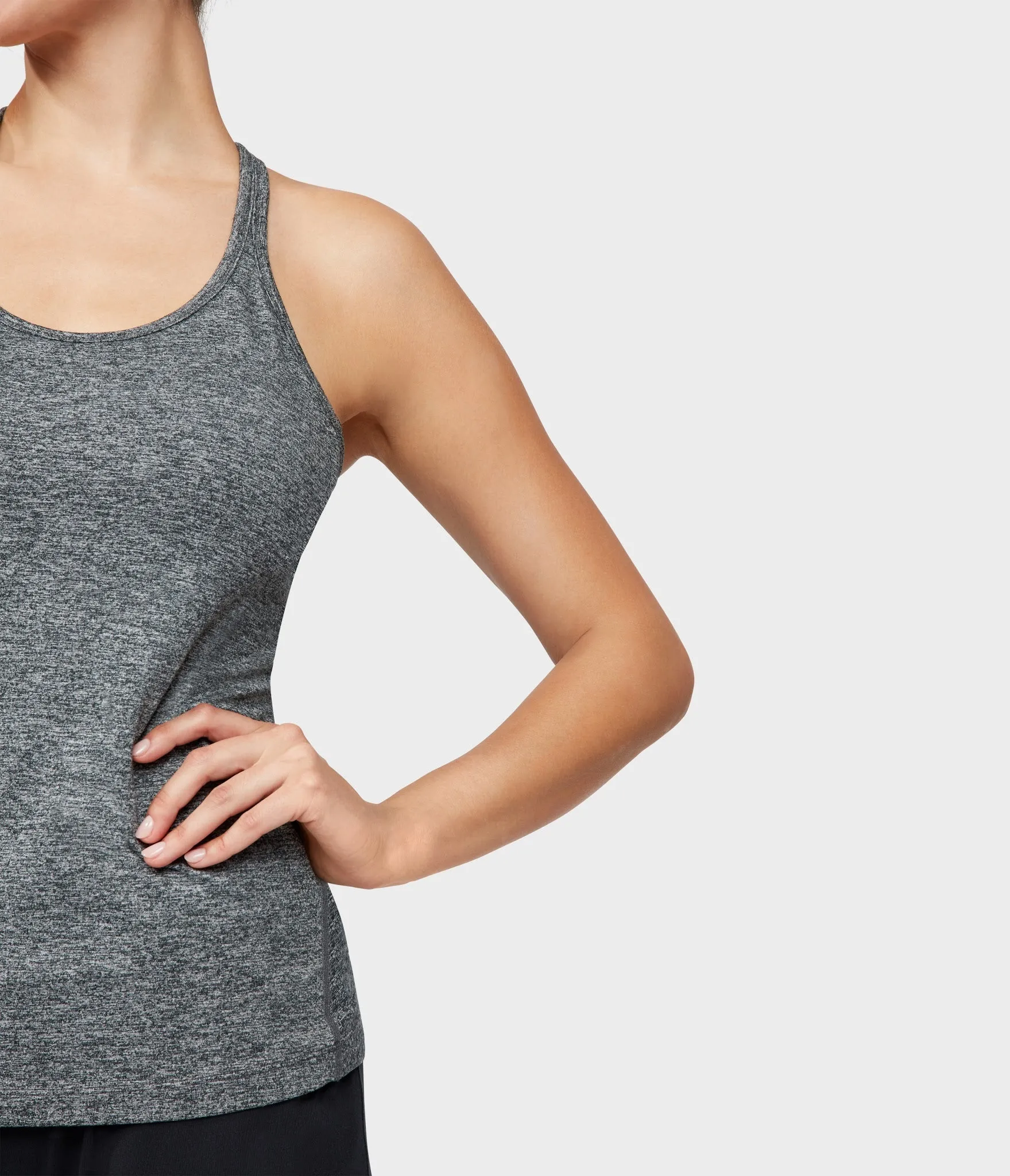 Manduka Apparel - Women's Anywhere Racerback Cami - Salt and Pepper