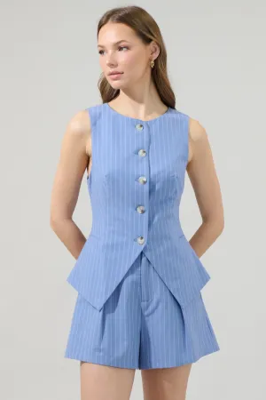 Marbles Striped Chelsea Pleated Vest   Shorts