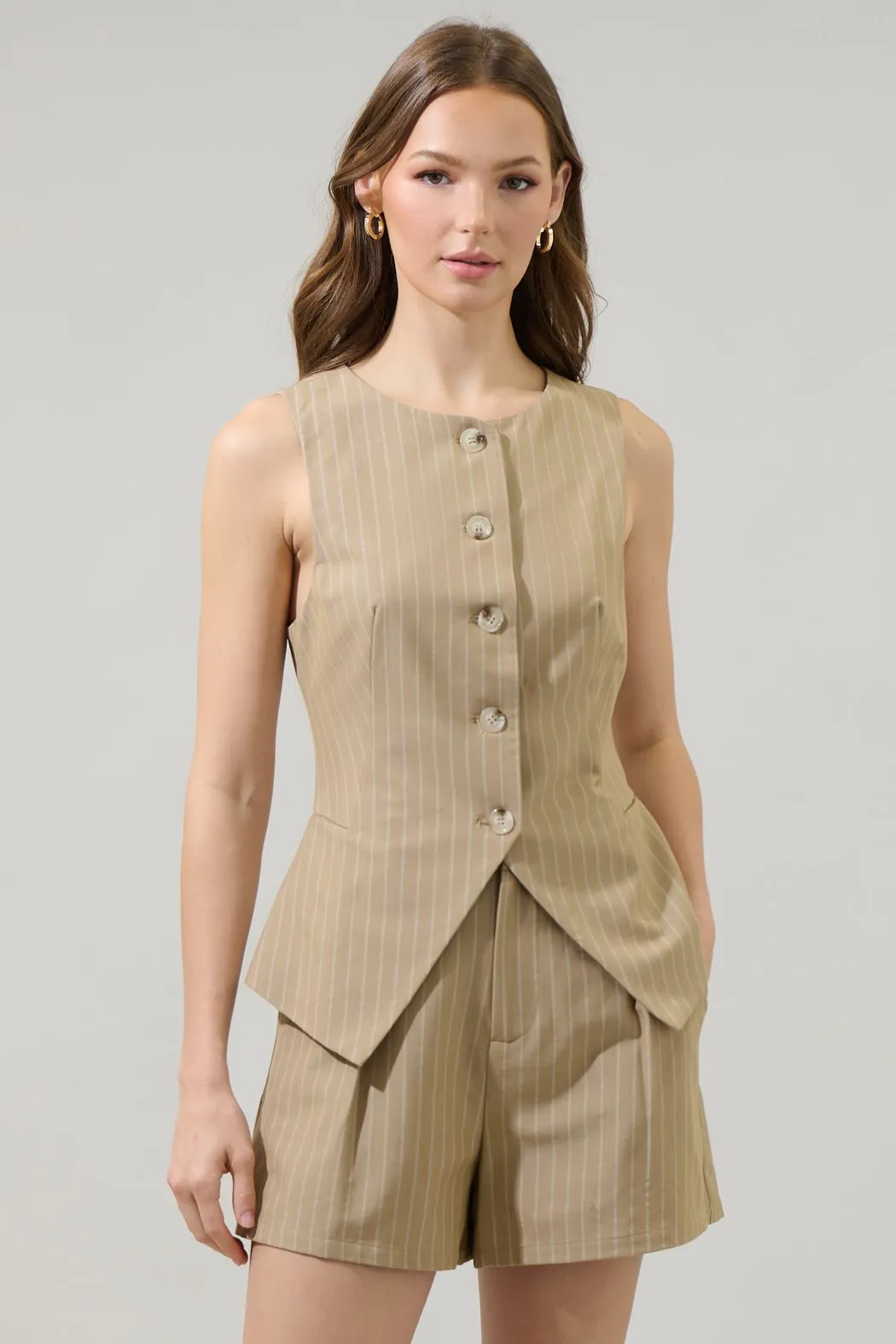 Marbles Striped Chelsea Pleated Vest   Shorts
