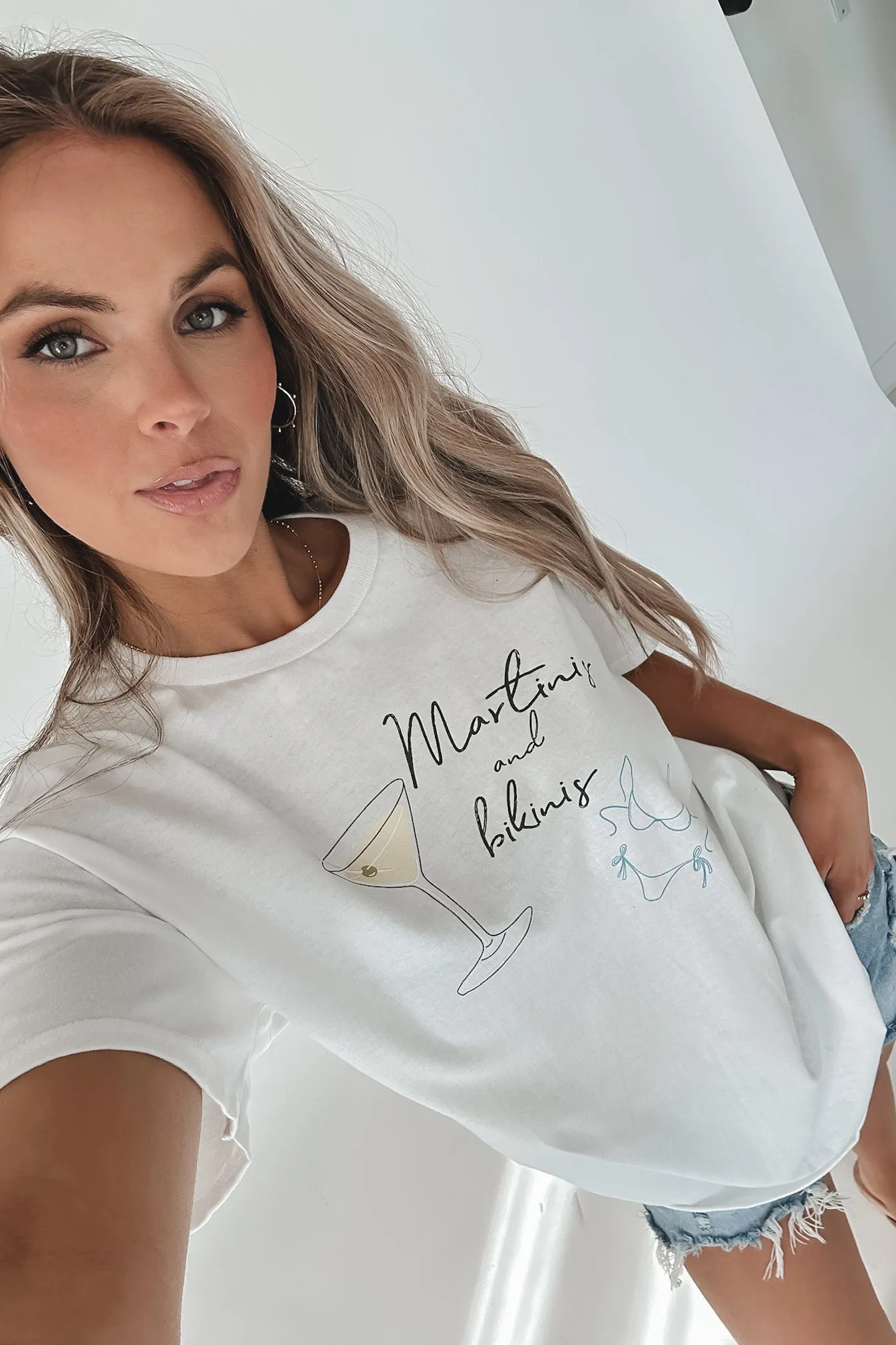 Martinis And Bikinis Oversized Graphic Tee
