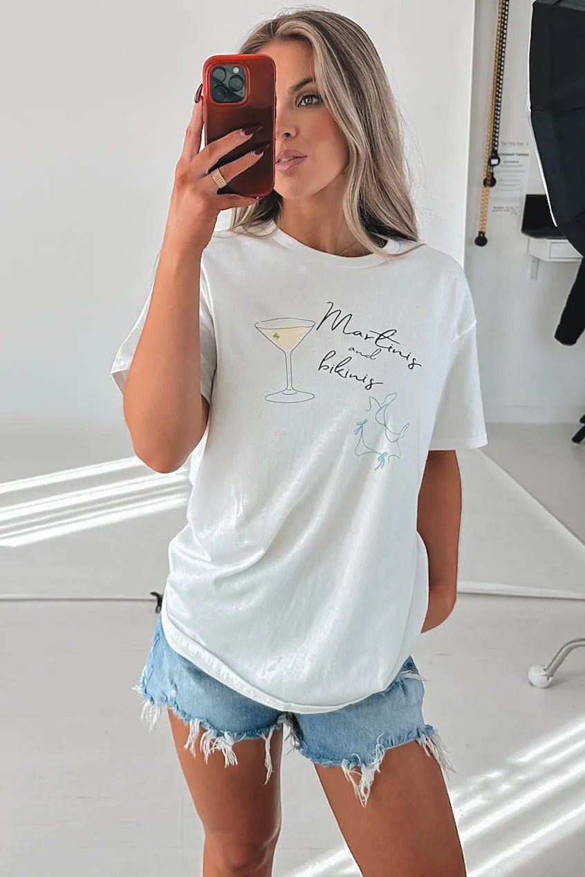 Martinis And Bikinis Oversized Graphic Tee