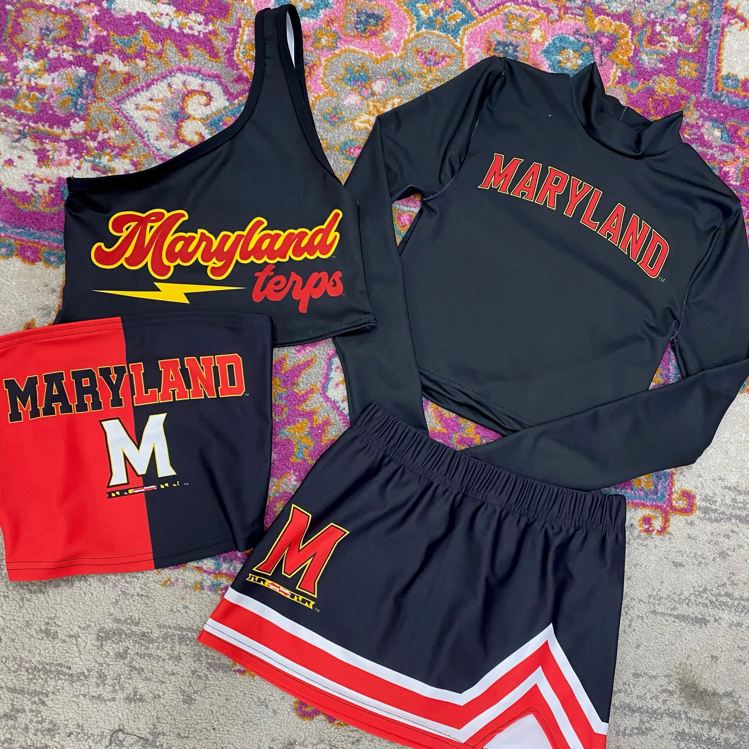 Maryland Terps Lightning One Shoulder Top