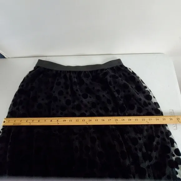 Masai Tulle Midi Skirt Sienna Size L Embroidered Dots Tiered Black Lined Fairy