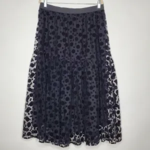 Masai Tulle Midi Skirt Sienna Size L Embroidered Dots Tiered Black Lined Fairy