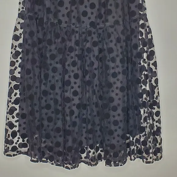 Masai Tulle Midi Skirt Sienna Size L Embroidered Dots Tiered Black Lined Fairy