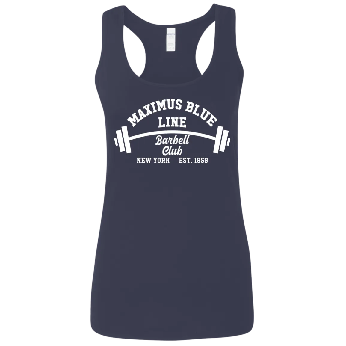 Maximus Blue Line Barbell Club Ladies Softstyle Racerback Tank